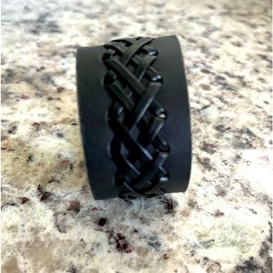 Black leather cuff